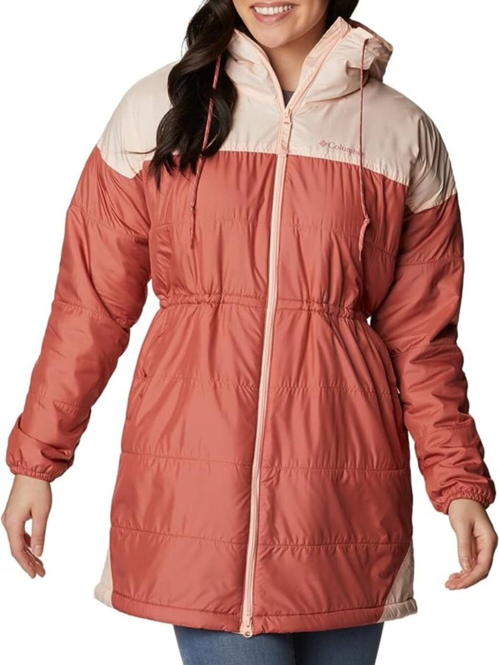 Columbia Women's Dark Coral Peach Flash Challenger Sherpa Lined Puffer Jacket M